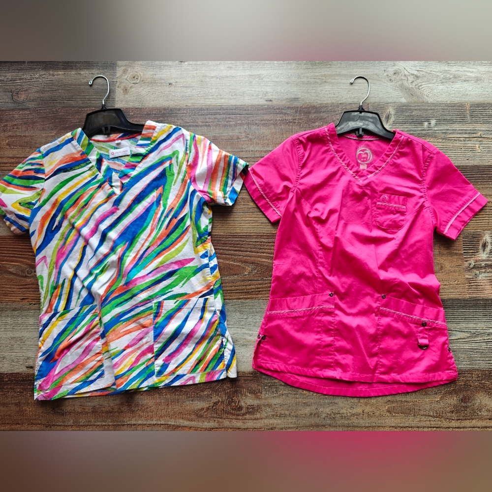 Selling my Scrub Collection😭!! Colorful and Neon Pink Scrub Set XS